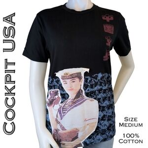 Cockpit USA Chinese Navy Sailor Tee Medium Military Appliqué Graphic Streetwear